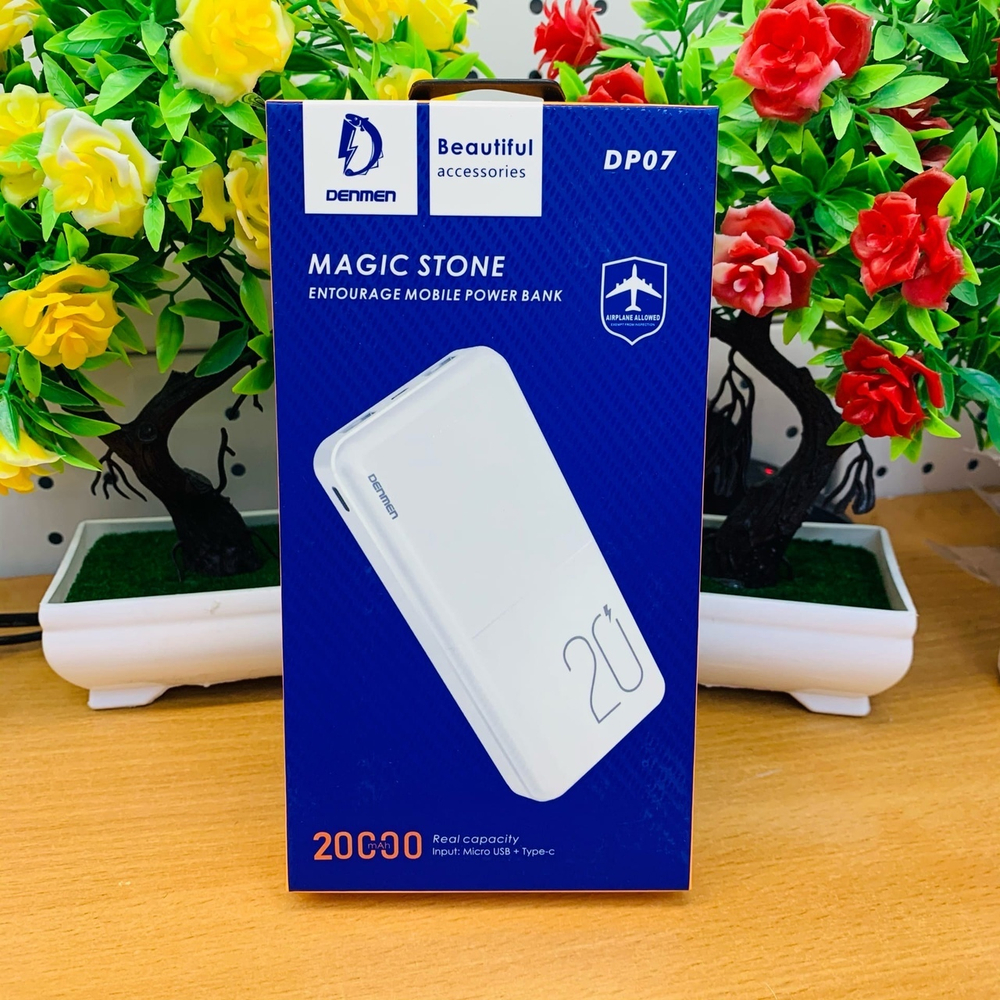 Power Bank 20000mAh, 2 USB, Denmen DP07, черный