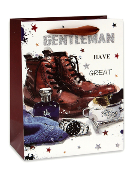 Пакет подарочный, Мужской стиль, 23*18*10 см, 1 шт.