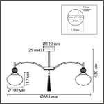 8273/8C NEOCLASSI LN26 041 черный/серый/белый, металл/керамика/стекло Люстра потолочная Е14 8*40W 220V GLORIYA