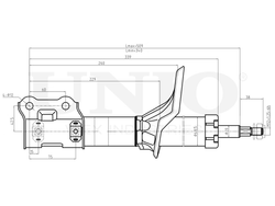 Амортизатор газовый передней подвески левый UNIO SAB-10132