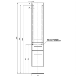 Шкаф-пенал для ванной Августа 35 дуб сонома