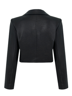 Жакет укороченный из премиальной экокожи