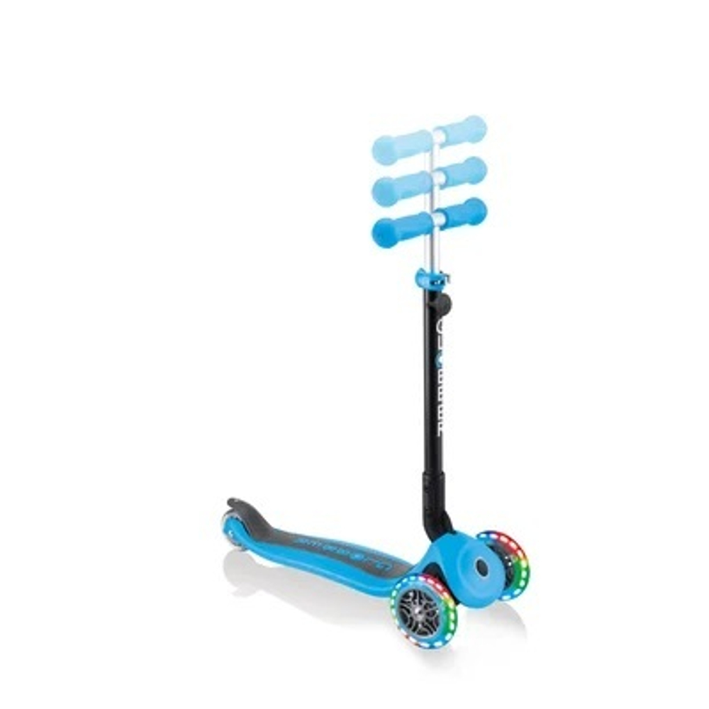 Самокат Globber Go Up Foldable Plus Lights, голубой голубой