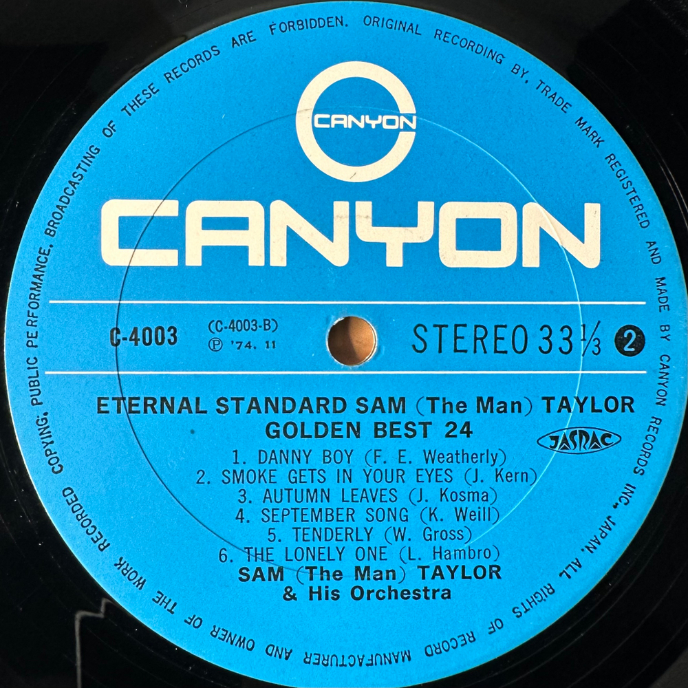 Sam "The Man" Taylor – Eternal Standard (Япония 1974г.)