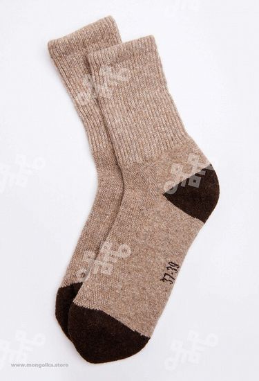 Носки из монгольской шерсти Коричневые