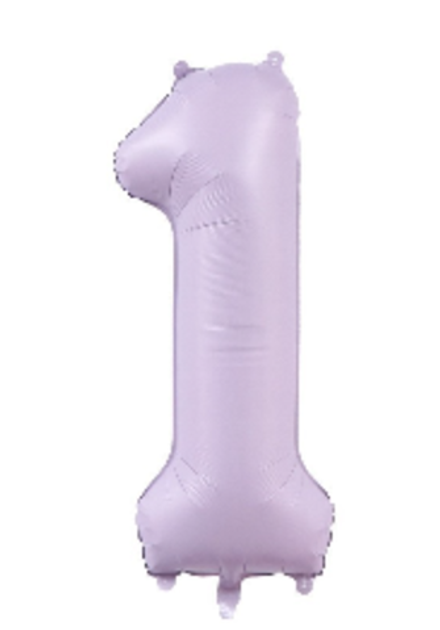 К Цифра 1 сатин сиреневый 100 см.