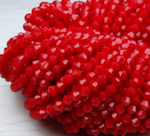 ББН002НН4 Хрустальные бусины "биконус", цвет: красный непрозрачный, размер 4 мм, кол-во: 95-100 шт.