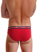 Мужские трусы-слипы с резинкой в полоску (Размер: XXL) (Цвет: белый)