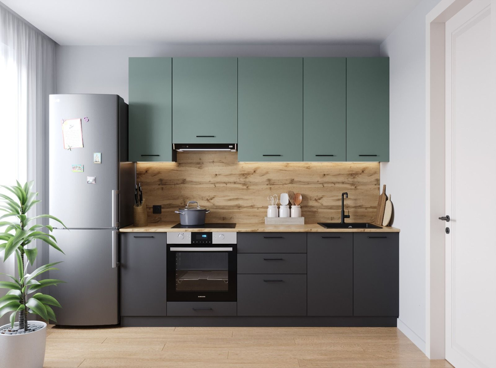 Кухонный гарнитур Изумруд 2400 мм (верх 950 мм)