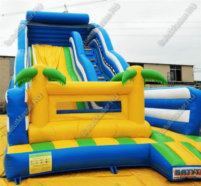 Большой надувной батут-горка "Волна - 2" 10*5*8 м