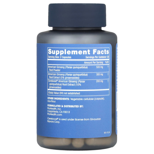 ProHealth Longevity, Женьшень полного спектра, 60 капсул
