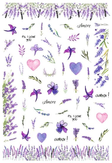 Слайдер-дизайн Crazy Shine Nails mini: Лавандовое поле