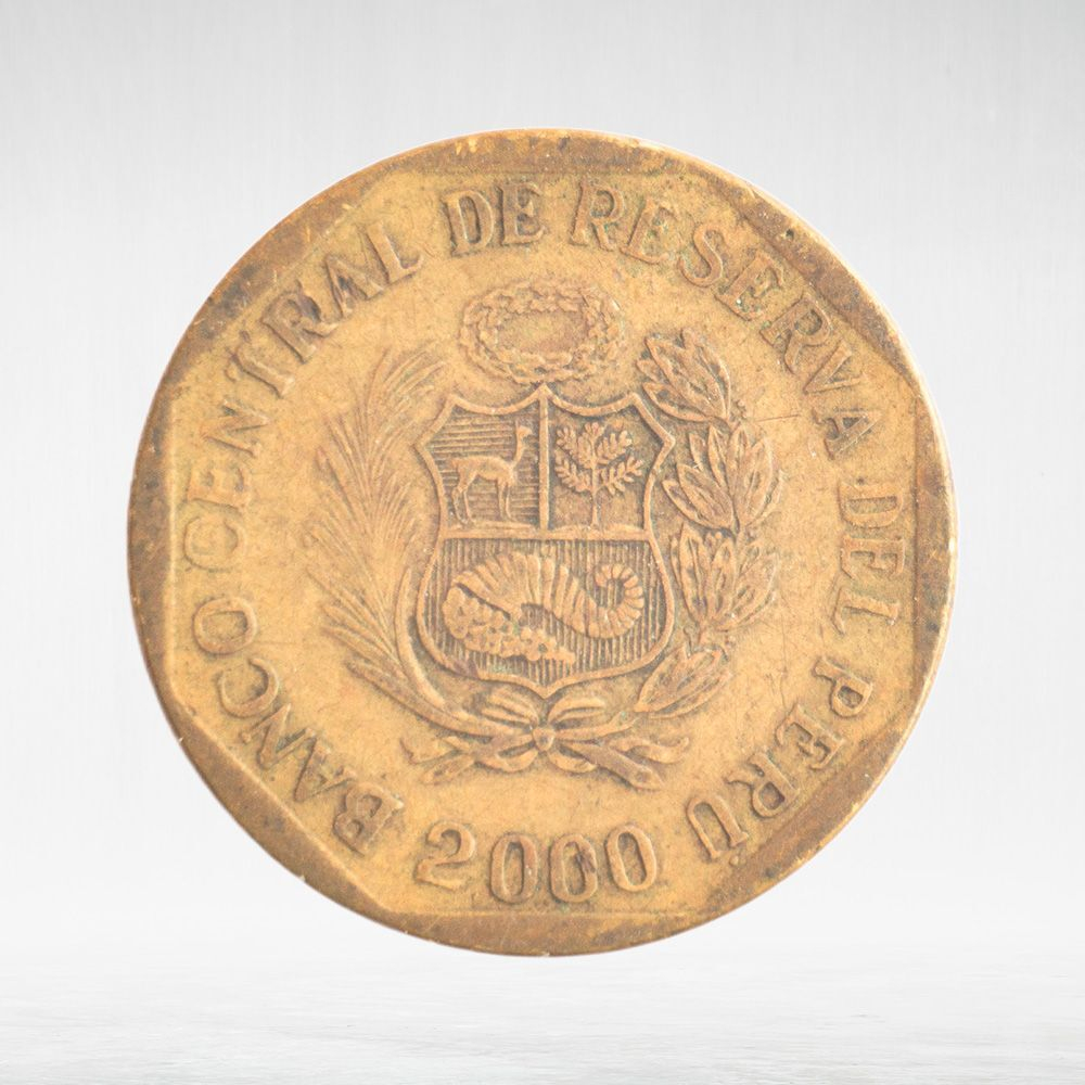 Peru, 10 Céntimos, 2000, F