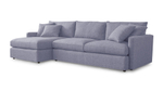 Диван с оттоманкой Стелф ЭКО Strong Plus 04 215*153*90 см, Фиолетовый Рогожка Еврокнижка Фиеста