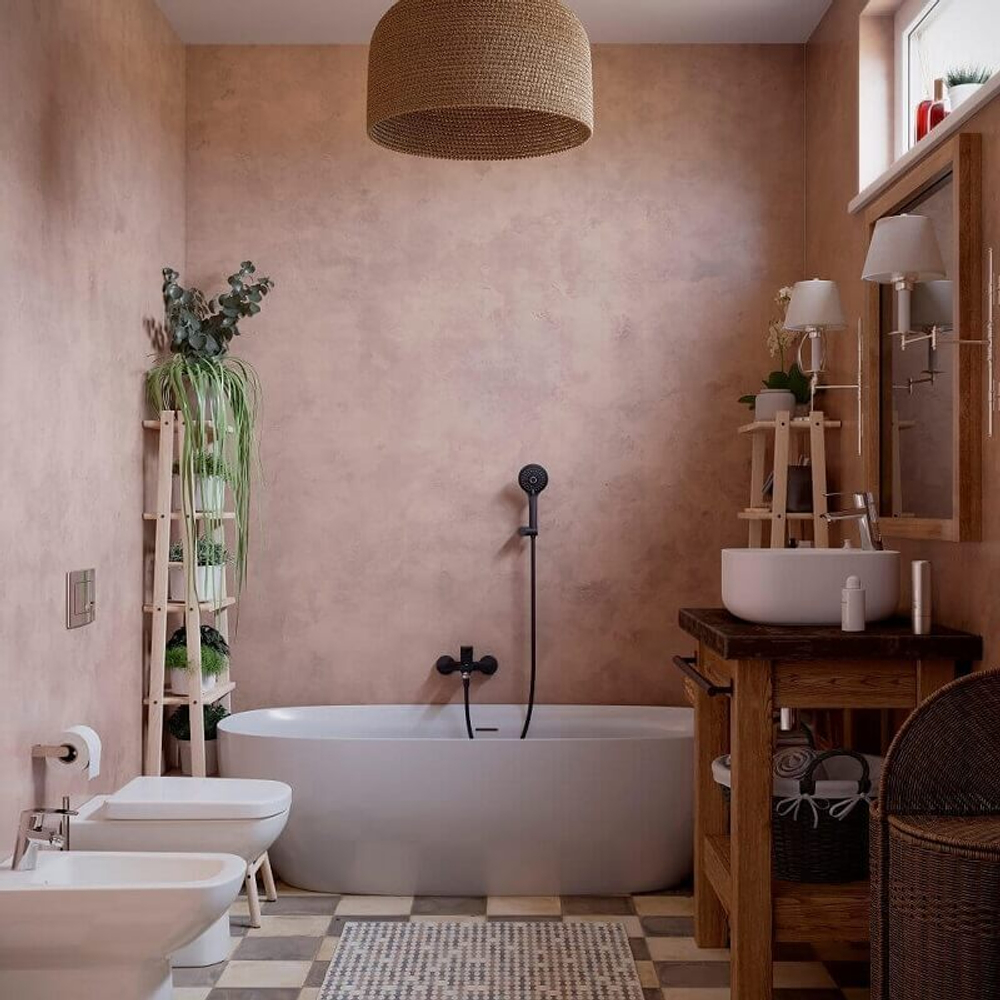 Смеситель для ванны с душевым комплектом NEW FLY 570502BTNM чёрный