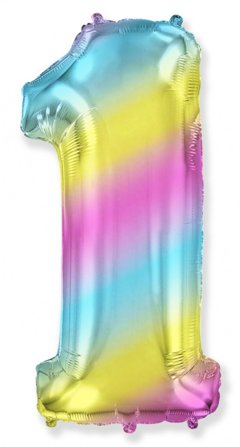 FM Шар диагональная радуга градиент "Цифра 1" 102 см (БГ-60) 