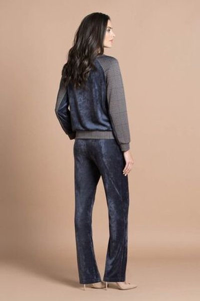 Стильный домашний костюм с принтом (Размер: L) (Цвет: синий с бежевым)