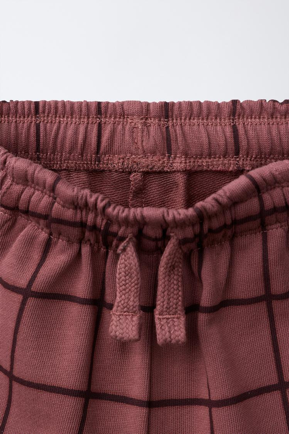 ZARA ШОРТЫ В КЛЕТКУ, БУРГУНДИ