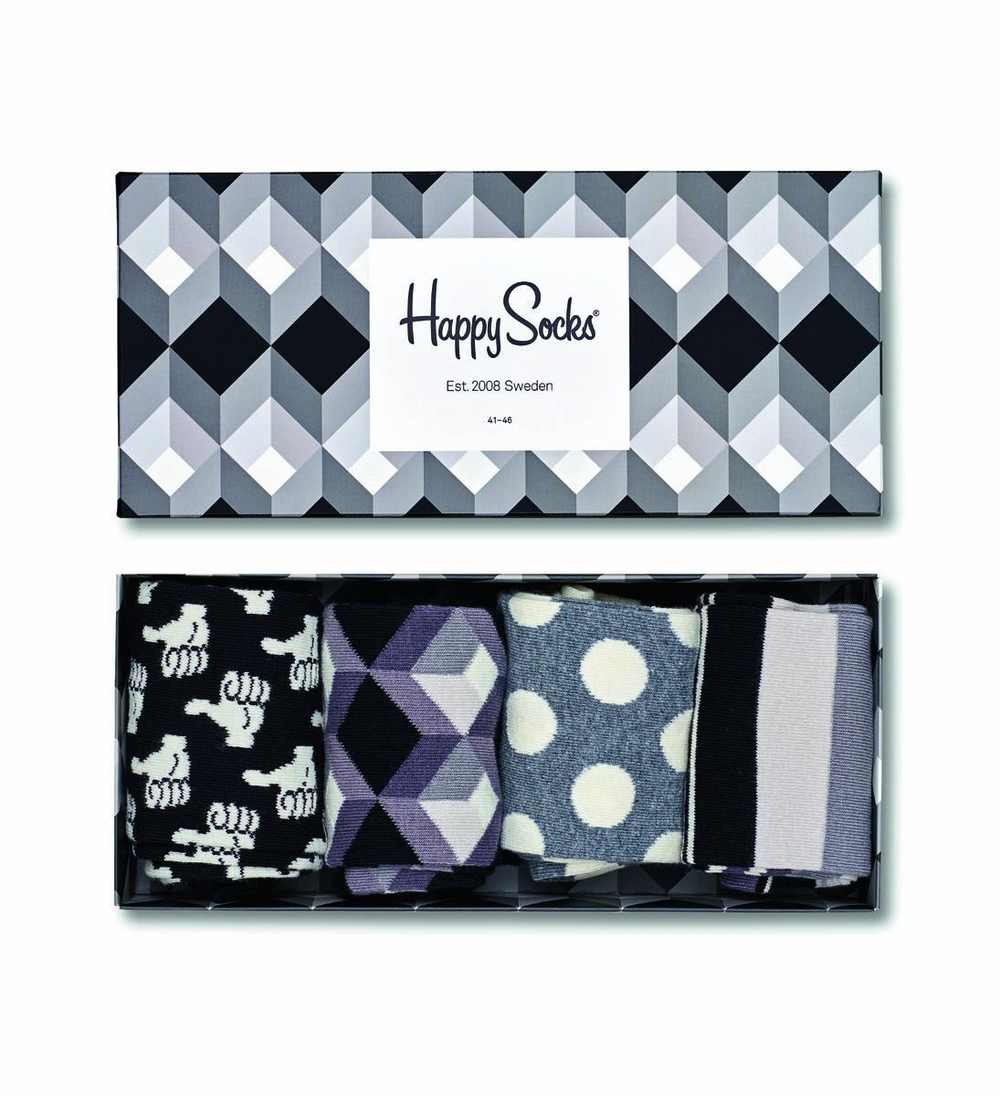 Подарочный набор носков 4-Pack Black and White Socks Gift Set (Размер: 29) (Цвет: разноцветный)