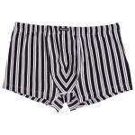 Черно-белые мужские трусы-боксеры (Размер: L) (Цвет: черный с белым)