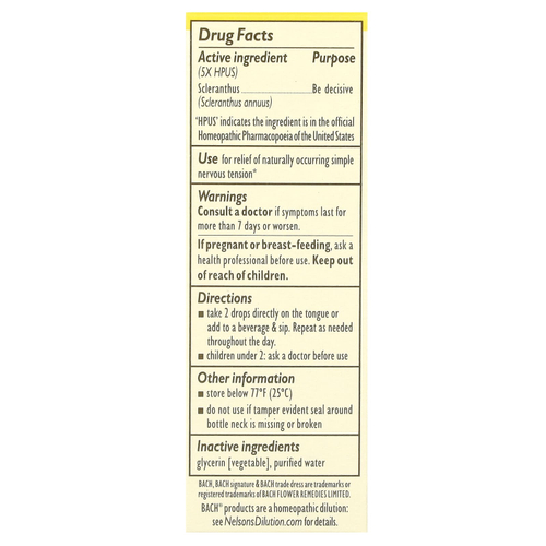 Bach, Original Flower Remedies, склерантус, 10 мл (0,35 жидк. унции)