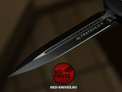 Нож Microtech Ultratech D/E A+++ - черная рукоять, кинжальный черный клинок RK/Н88