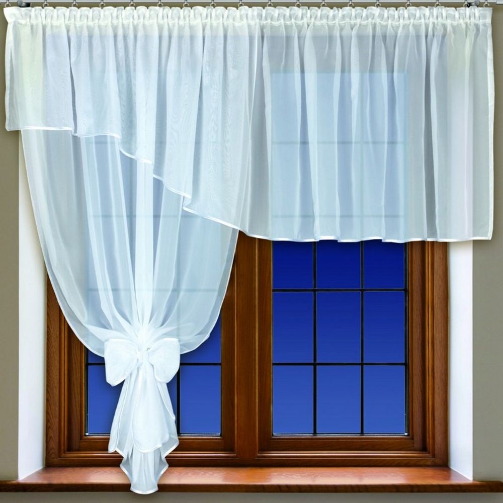 Занавеска из вуали "Ф. БЭЛЛА" на шторной ленте, цвет белый, Польша. Занавеска из вуали "Ф. БЭЛЛА" на шторной ленте, цвет белый, Польша.