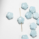 Бусина в форме цветка, 14,8*15,5мм, голубая, глазурированный фарфор