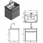 тумба ЮВЕНТА "Lvr-60" структурный белый под умывальник "Luxury-60"