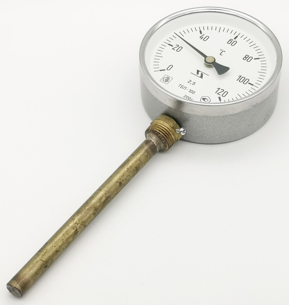 Термометр биметаллический ТБП-100 (0+120), 150мм, G1/2 2.5 радиальный