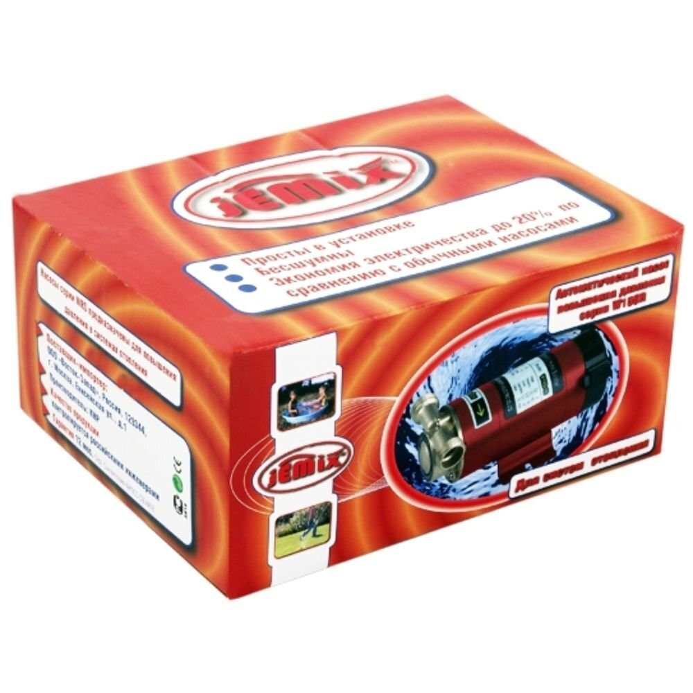 Насос повышающий давление, Jemix, 0.8 м, 120 Вт, напор15 м, 1.5 м³/ч, AUTO W15GR-15