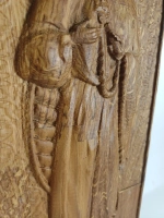 Освященная Икона пророка Илии 14х30.5 см резная из дуба