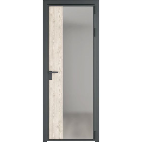 Алюминиевая дверь 7AG серая ночь остеклённая со вставкой