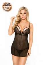 Сорочка ночная и трусики Softline Collection Cheryl черный S/M