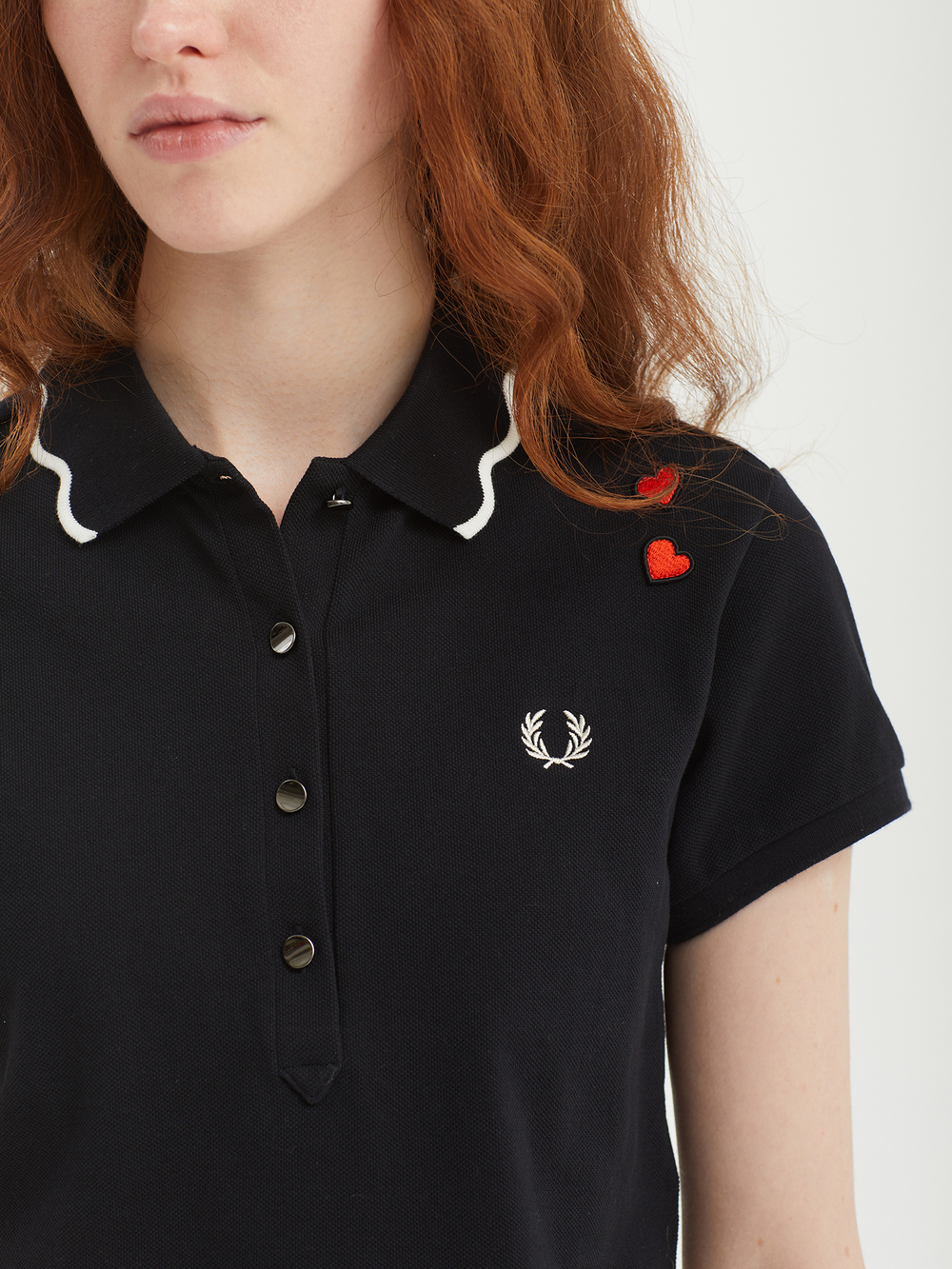 Женская Рубашка Scalloped Trim Polo
