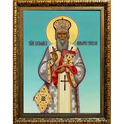 Макарий Сербский святитель. Икона на холсте.