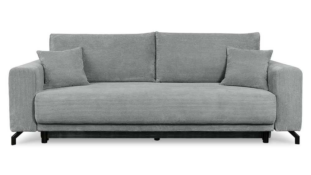 Диван Сенлин Лайт Cilium Steel 252*103*90 см, Серый Вельвет Еврокнижка Фиеста
