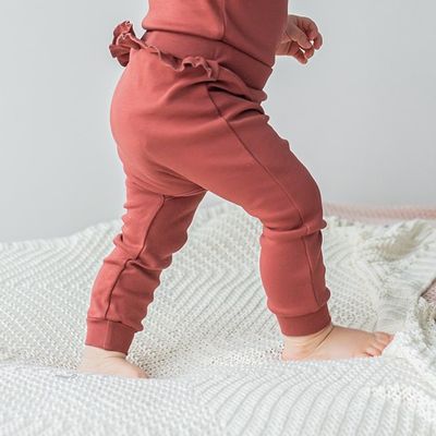 Ruffled leggings 3-18 months - Marsala