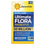 Renew Life, пробиотик Extra Care Ultimate Flora™, 50 млрд КОЕ, 60 веганских капсул с отсроченным высвобождением