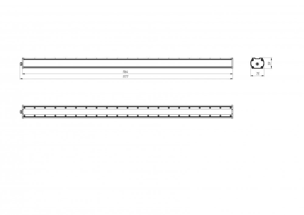 Светильник LED Piton 110/13200 К60 3K 1177х75х59мм Diora