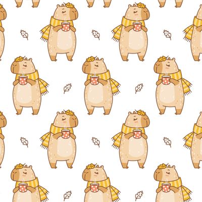 Осенняя капибара и кофе