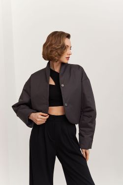 Куртка с объемными рукавами цвета графит