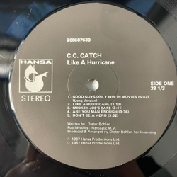 Винтажная виниловая пластинка LP C.C. Catch Like A Hurricane (Гонконг 1987)