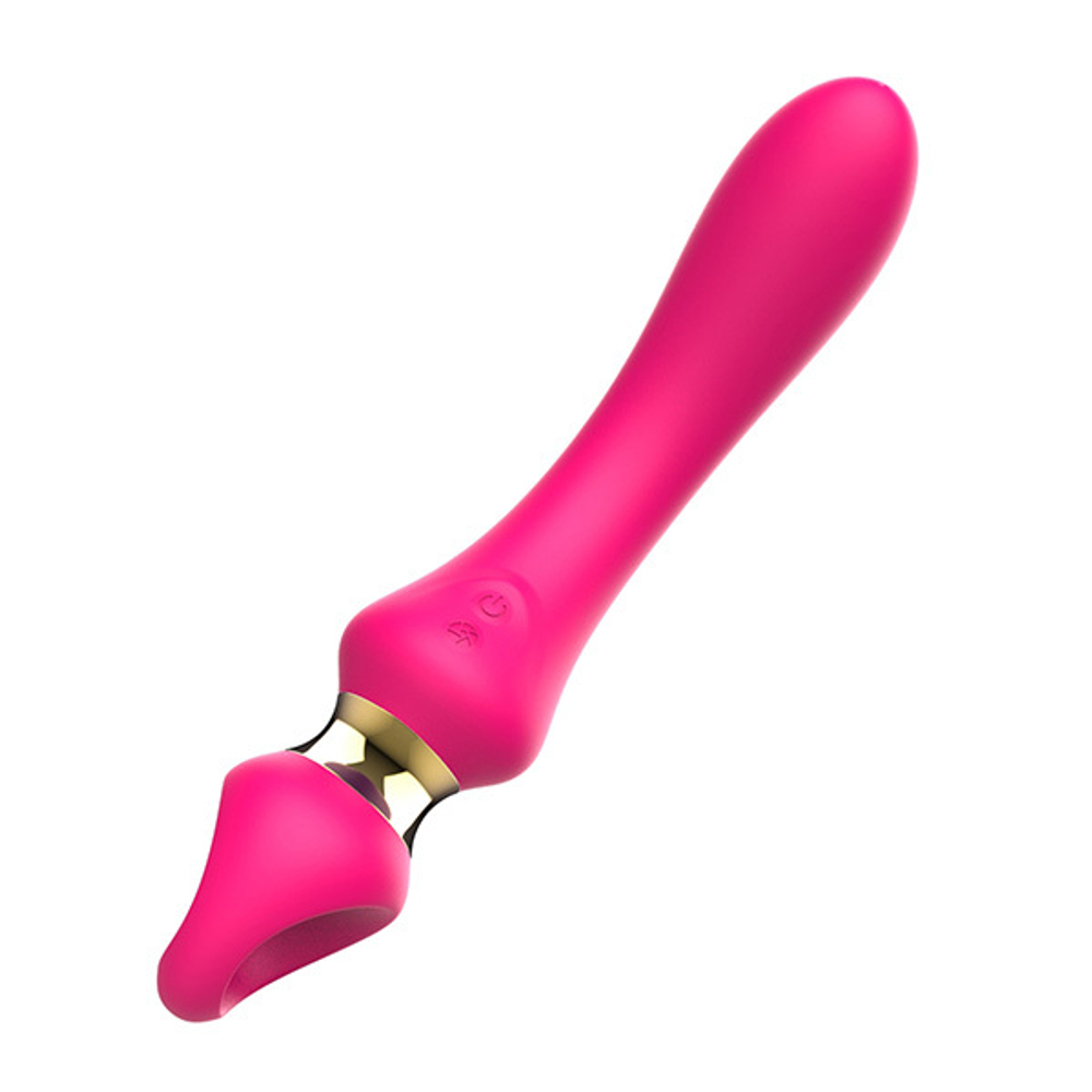 Розовый изогнутый вибромассажер 21,1см I-Moon Vibrator MY-225