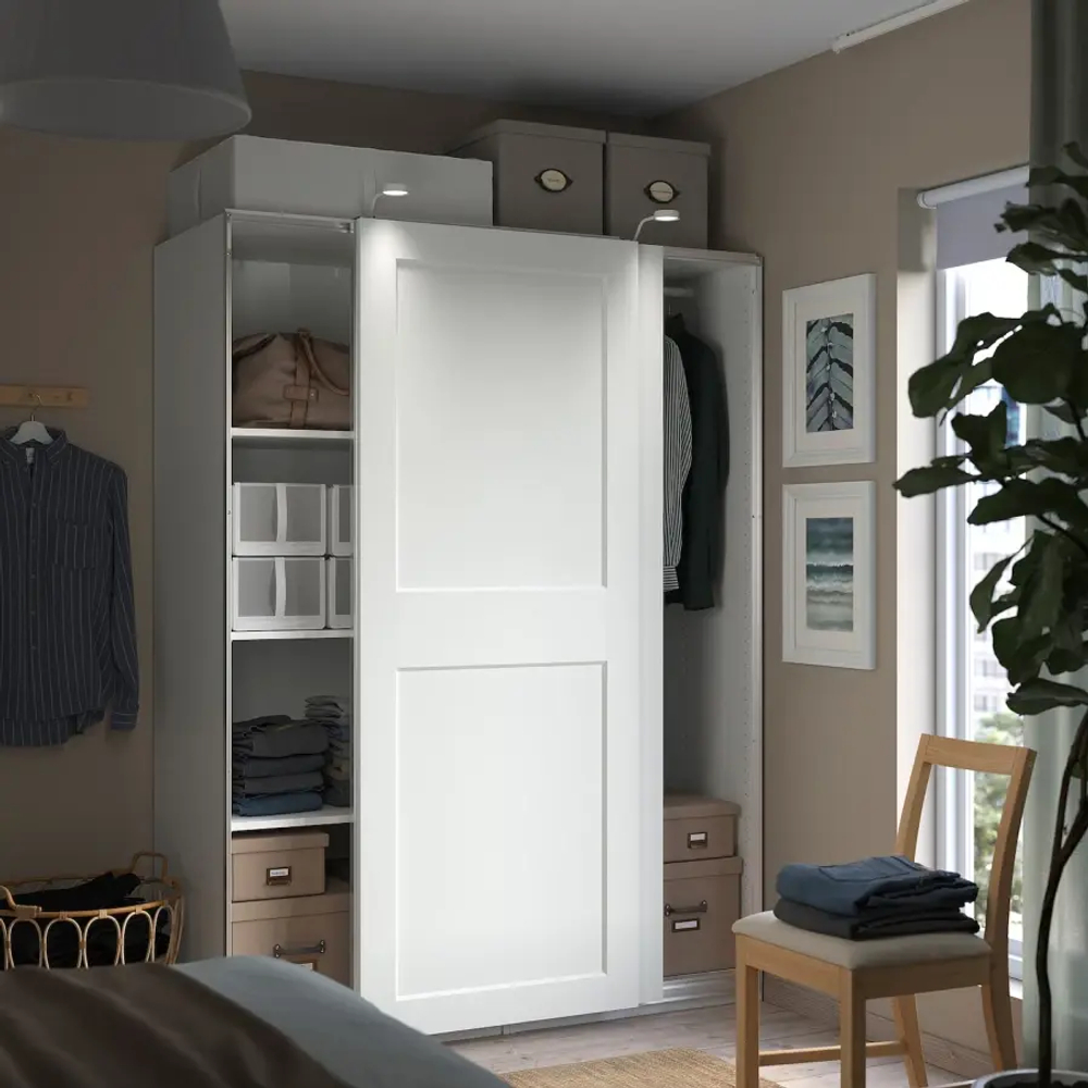 Шкаф-купе - IKEA PAX/GRIMO/ПАКС/ГРИМО ИКЕА, 150x66x201 см, белый