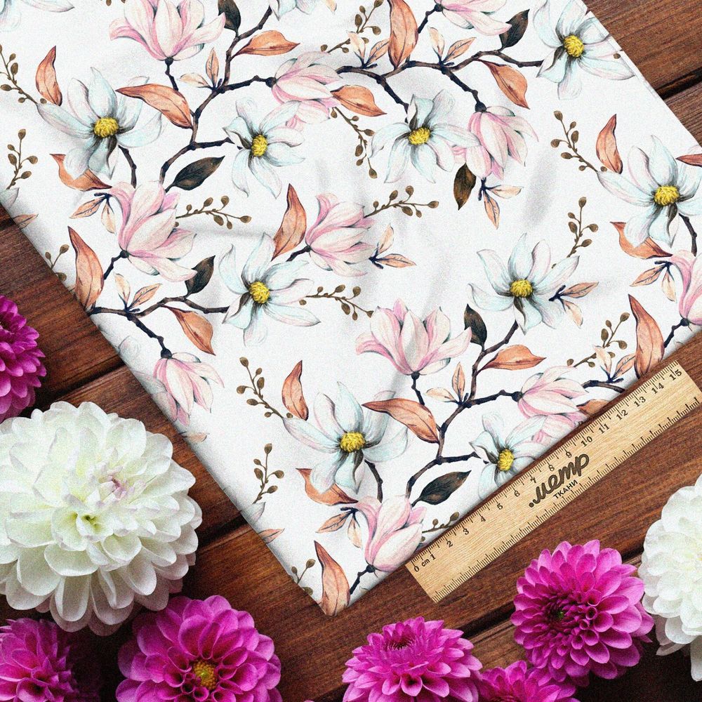 Ткань кулирная гладь свежий узор