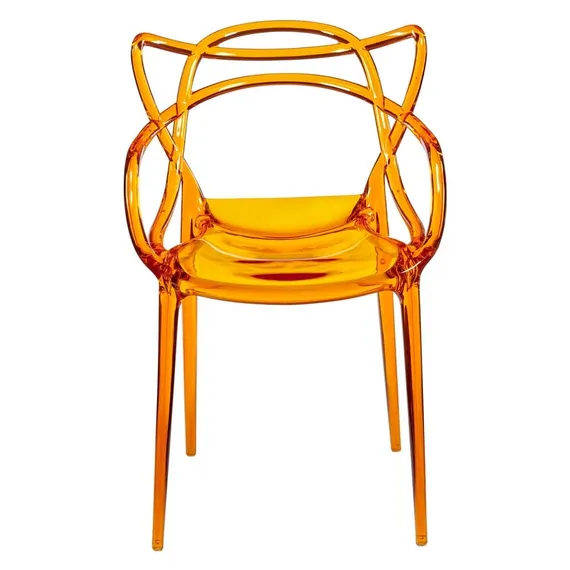 Комплект из 4 стульев Masters, прозрачный оранжевый