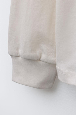 ZARA Х BENSIMON ® ЛОНГСЛИВ С ДЛИННЫМИ РУКАВАМИ, ЖЕЛТОВАТО-БЕЛЫЙ