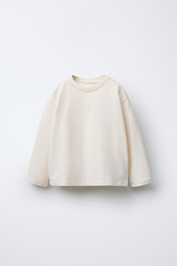 ZARA НАБОР ИЗ ТРЕХ ОДНОТОННЫХ ФУТБОЛОК, ШОКОЛАДНЫЙ