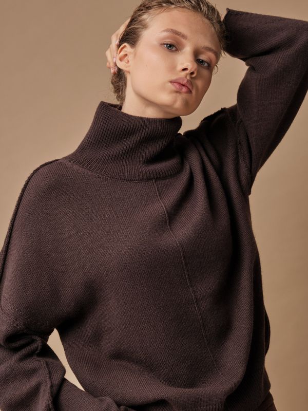 J0428-8092 Джемпер женский, темно-коричневый dbr